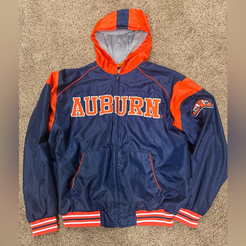 Y2K Auburn lined jacket xl logo on back
